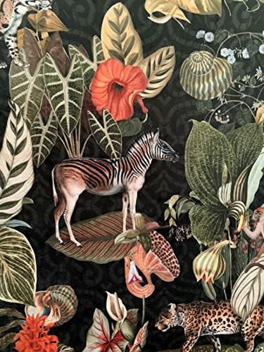 Jungle Kingdom animale Tesatura vândute de metru catifea neagră Material de cusut Leopard Zebra Animal model pentru tapițerie perne Arte meserii