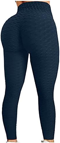 Pantaloni de Yoga YALFJV pentru femei Plus Dimensiune talie lungă exercițiu de Yoga Bubble ridicat pantaloni de Fitness pentru femei care rulează pantaloni de yoga