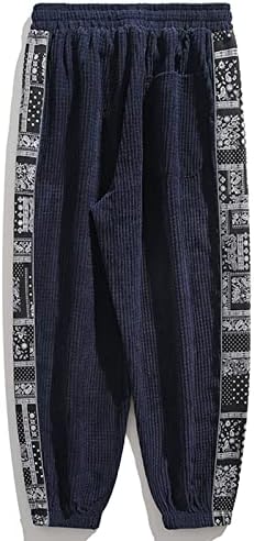 Bărbați Capri Pantaloni Retro Etnice Stil Imprimare Sweatpant Plus Dimensiune Cordon Elastic Talie Toată Lungimea Largă Picior Pantalon
