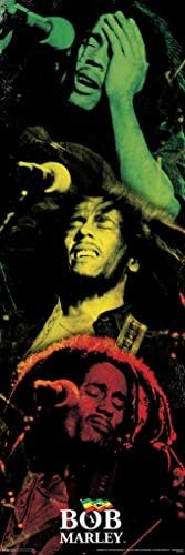 Pyramid America Bob Marley Rasta Colors Singing Jamaican Reggae Music Legend Cool Cool Wall Decor Art Print Poster 12x36