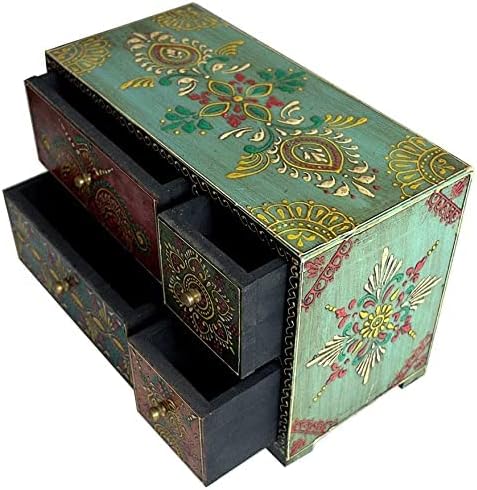 Airan Art Art din lemn pictat manual și cutii de bijuterii lucrate manual, care este de asemenea folosită ca cutie de spectacol, raft din lemn, cutii de bijuterii
