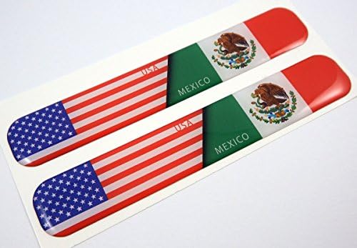 Statele Unite ale Americii Mexic American Mexican cupolă Decal emblema rasina auto autocolante 5 & # 34; x 0.82 2pc.