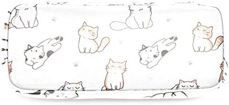Geantă de stilou cu creion cu pisici drăguțe cu pungă de papetă cu fermoar dublu papetărie pentru depozitare pentru școlar
