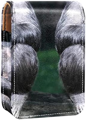Amuzant Animal Orangutan piele machiaj ruj caz cu oglinda mini machiaj Sac zilnic Touch - up