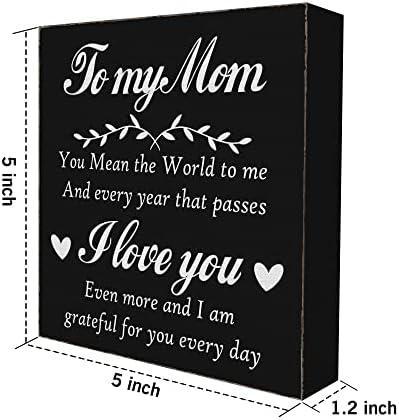 Pentru mama mea te iubesc semn de cutie din lemn negru, cadou de ziua de naștere pentru mamă semne cu cutie de bloc din lemn, cadouri de zi mame