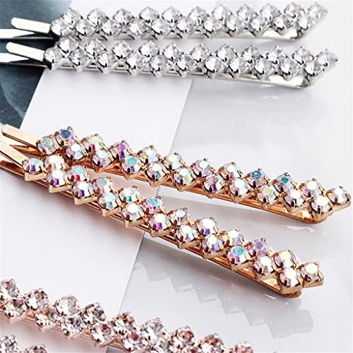 Smljlq 2pcs/Set metal Imitație Diamond Beads Clipuri de păr pentru femei Clipuri de păr Metal Clipuri de păr Accesorii pentru coafură