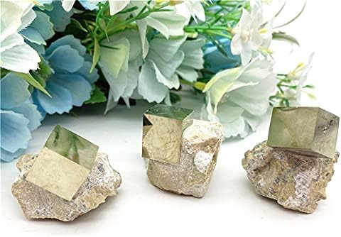BINNANFANG AC216 1 buc naturale spaniolă pirită Chalcopyrite cub brut Piatra de predare Specimen vindecare pietre naturale și minerale cristale vindecare