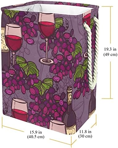 Inhomer spălătorie împiedică vin Model struguri elegant violet pliabil rufe coșuri firma de spălat Bin haine depozitare organizare pentru baie dormitor Cămin
