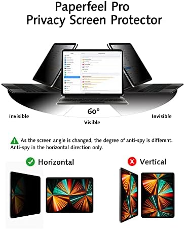 Protectorul ecranului de confidențialitate Bioton Paperfeel Pro Compatibil cu iPad Pro 12.9, detașabil și reutilizabil, anti-spion, anti-strălucire, asigurați-vă confidențialitatea