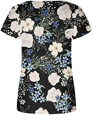 Jjhaevdy pentru femei pătrate pătrat cu mânecă scurtă plus cămașă henley cu imprimeu floral bluze plisate topuri tunică cămașă