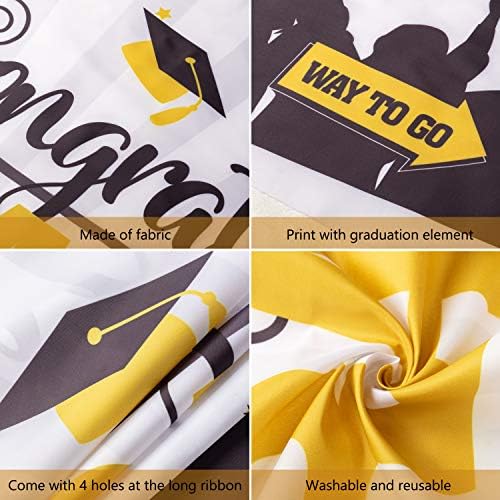 Decorațiuni pentru petrecerea de absolvire 2023, felicitări din țesătură mare semn de absolvire copertă ușă Banner pentru petrecerea