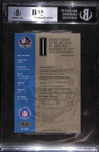 11 Mel Blount - 1998 Ron Mix Hof Platinum Autos Carduri de fotbal Gradate BGS Auto - fotbal autografiat