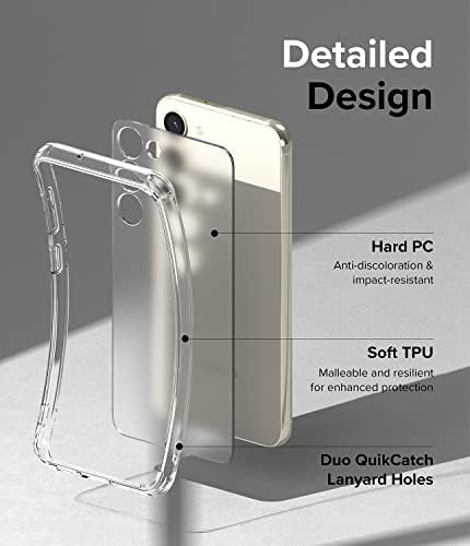 Ringke Fusion [Anti -Fingerprint] Compatibil cu carcasa Samsung Galaxy S23 5G, protecție robustă din spate, tradustă de protecție TPU BUMPER BUMPER COVER PENTRU FEMEI, MATTE CLEAR