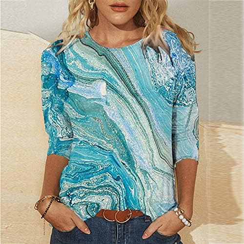 Bluză pentru femei cu mânecă lungă colorant Tricou imprimat primăvară Tricou Crewneck Pullover Comfy Loose Casual Casual pentru femei