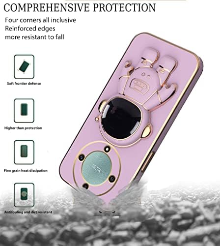 Compatibil cu Honor Magic 5 Lite Case pentru femei, Ultra Soft Honor Magic 5 Lite Phone Case Silicon TPU Placare Cutie Model de Astronaut cu Copertă de Stand