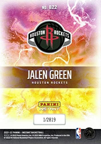 2021-22 Panini Instant Breakaway Basketball #B22 Jalen Green Rookie Card Rockets