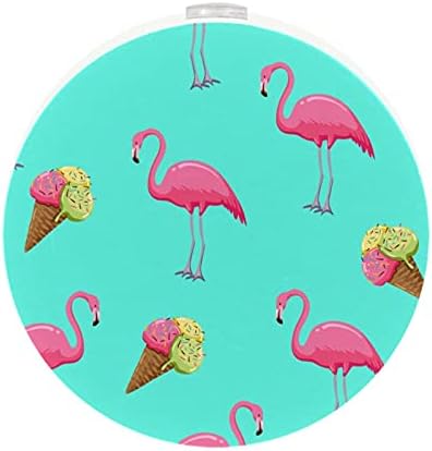 2 pachet plug-in LED de noapte LED LUMINĂ LUMINĂ Tropicală Flamingo Flamingo Ice Cream Culoare albastru cu senzor de amurg până la zori pentru cameră pentru copii, pepinieră, bucătărie, hol