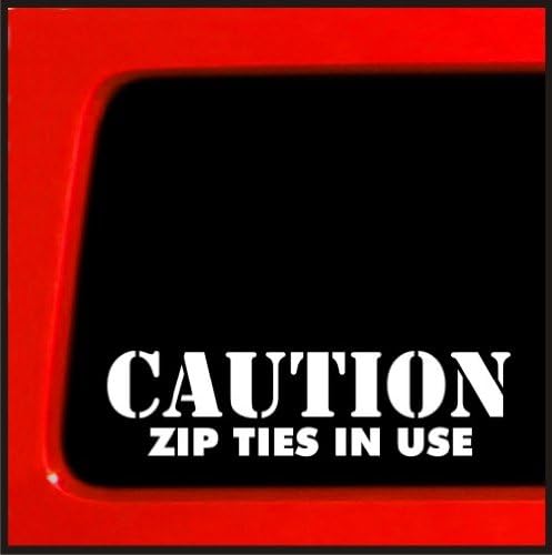 Conexiune autocolant / atenție Zip legături în Utilizarea Barei de protecție autocolant Decal pentru masina, camion, fereastra | Laptop / 7x1.7