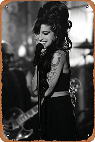 Yzixulet Amy Wine-House Music Poster Singer Star Pop Woman Woman Art Artă Canvas Canvas Picti pentru sufragerie decor pentru casă Retro Metal Tin Vintage Semn de 12 x 8 inch Bar Man Peșteră