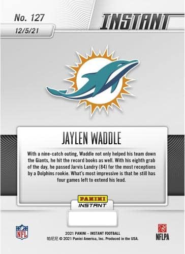 Jaylen Waddle Miami Dolphins Fanatics exclusiv Paralel Panini Instant NFL Săptămâna 13 Waddle Breaks ROOKIE FRANCIA RECORD CARDE CARDING - Ediție limitată de 99 - Carduri de colegiu nesemnate