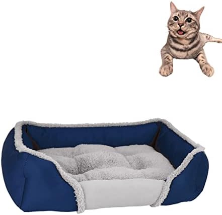 Pat de pisică auto-încălzit-pânză impermeabilă căptușită Bleumarin Pat pentru animale de companie casă pentru pat de pisică