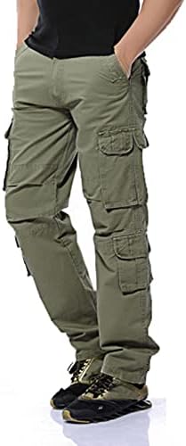 Pantaloni de marfă din Ozmmyan pentru bărbați salopete casual în aer liber, cu talie medie, cu talie medie, pantaloni lungi pantaloni lungi