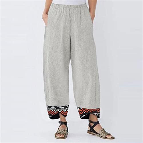 Meymia Womens Bumbac Pantaloni de bumbac la modă, respirabil talie înaltă, cu talie înaltă, întinsă, cu buzunare, cu talie înaltă