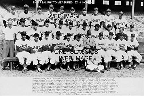 OnlyClassics 1949 Echipa de baseball Brooklyn Dodgers 12x18 Photo Jackie Robinson, Roy Campanella+