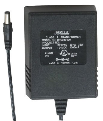 Jameco Reliapro DFU240100G2300 Adaptor de perete de alimentare pentru transformator, 24W, 24 VDC la 1000 Ma, 3,4 x 2,7 x 2,2 dimensiune