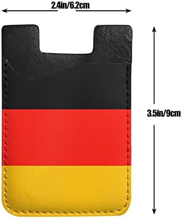 Suport pentru card de pe telefon cu pavilion din Germania, card de credit de identificare din piele PU pentru un smartphone