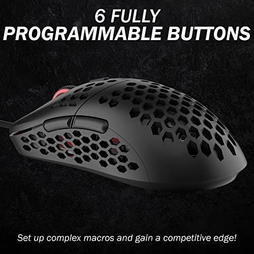 HK Gaming Mira M Ultra Lightweight RGB Gaming Mouse | Coajă de fagure | 63 grame | Max 12000 CPI | USB Wired | 6 Butoane programabile