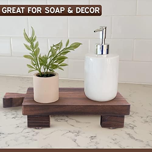 Piedestal din lemn Riser | Stand de săpun din lemn pentru decor pentru baie sau bucătărie | SOAP DE VÂNCĂ DE DOAR ȘI TRAY DE