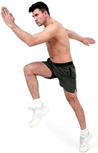 Pantaloni scurți pentru bărbați Nomolen pentru bărbați de 5 inci, de la gimnastică, cu buzunare cu fermoar, ușor uscat rapid pantaloni scurți scurti bărbați