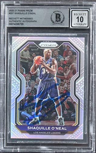 Shaquille O'Neal a semnat 2020 Panini Prizm Silver #207 Card Auto 10! Bas Slabbed - Basketball Slabbed Rookie Cards