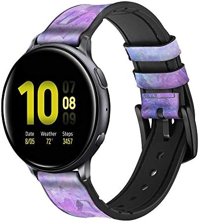 CA0752 Diamond Skin & Silicon Smart Watch Band curea pentru Samsung Galaxy Watch, Watch3 Active, Active2, Gear Sport, Gear S2 Classic Size Size