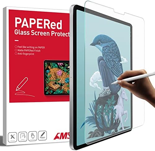 Ambison [2+1 pachet din sticlă mat/protector de ecran hârtie compatibil cu iPad Air al 4 -lea generație 10.9 , iPad Pro 11 2021/2020/2018 [Instalare cadru] Bubble gratuit/anti -strălucire/amprentă gratuită