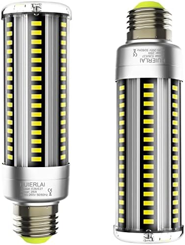 Bec LED Super luminos 200-250 Watt echivalent 3000 lumeni, E26 / E27 25W 6500K Lumina zilei alb Non-Dimmable, fără pâlpâire standard E26 Edison șurub LED Becuri de porumb, pachet 2