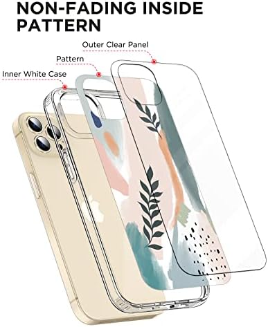 NOYABOX iPhone 14 Pro Carcs for Women, [cu protector de ecran] Slim Fit Boho Floral Design Cute iPhone 14 Pro, Niciodată Fade Pattern, Sockproof & Non-Fading, 6,1 inch