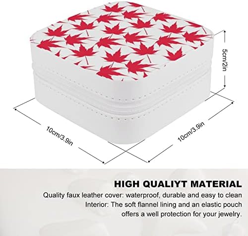Canada Red Maple Frunze de bijuterii Organizator Pu Pie din piele Suport pentru depozitare pentru Pandantiv cu Cercei cu Pandantiv