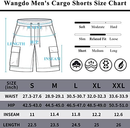 Pantaloni scurți de marfă pentru bărbați Wangdo, drumeții de drumeții de alergare atletică, pantaloni scurți de antrenament pentru antrenament pentru bărbați